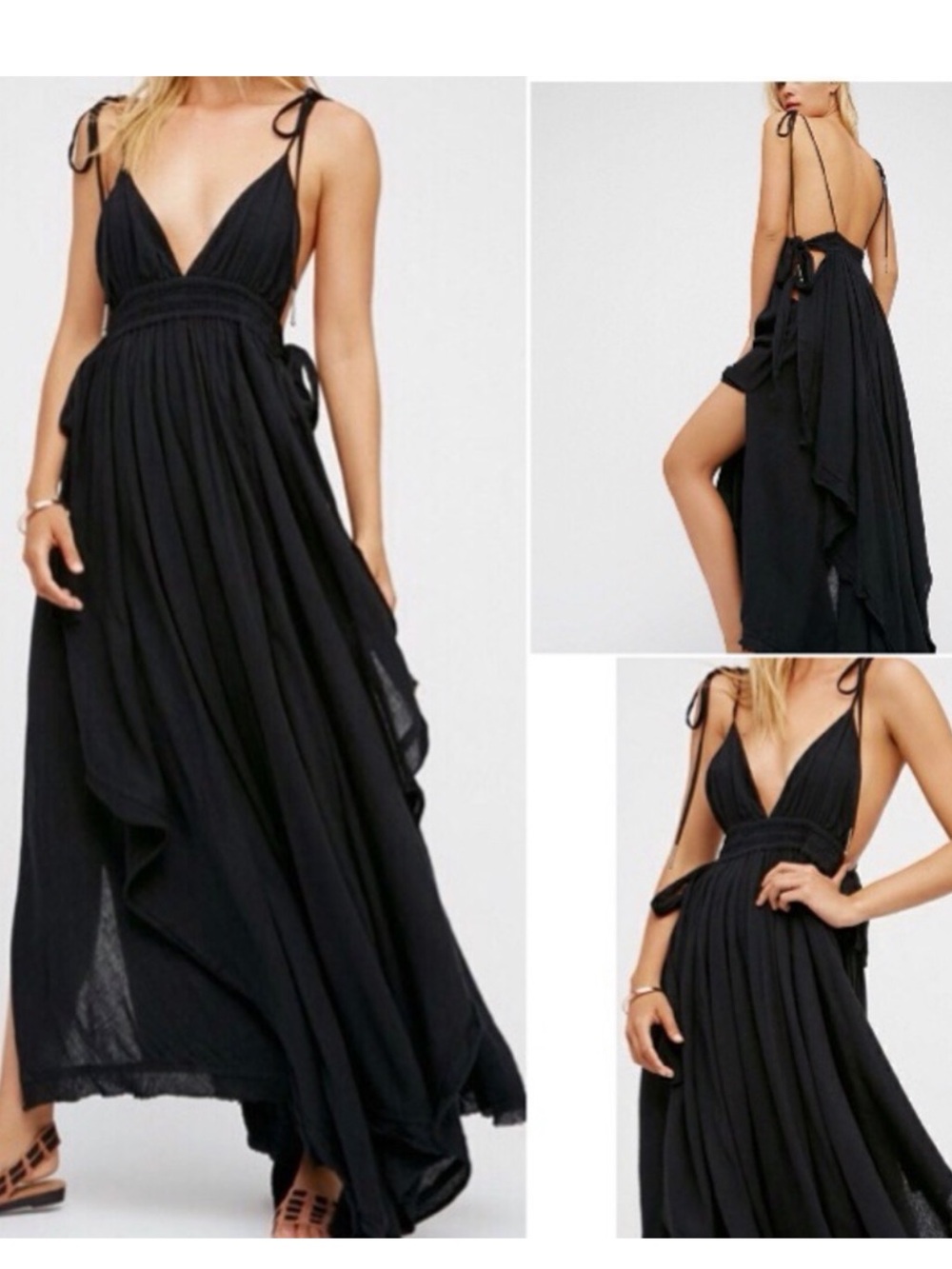 Free People Tropical Heat Maxi Dress Black Size Medium